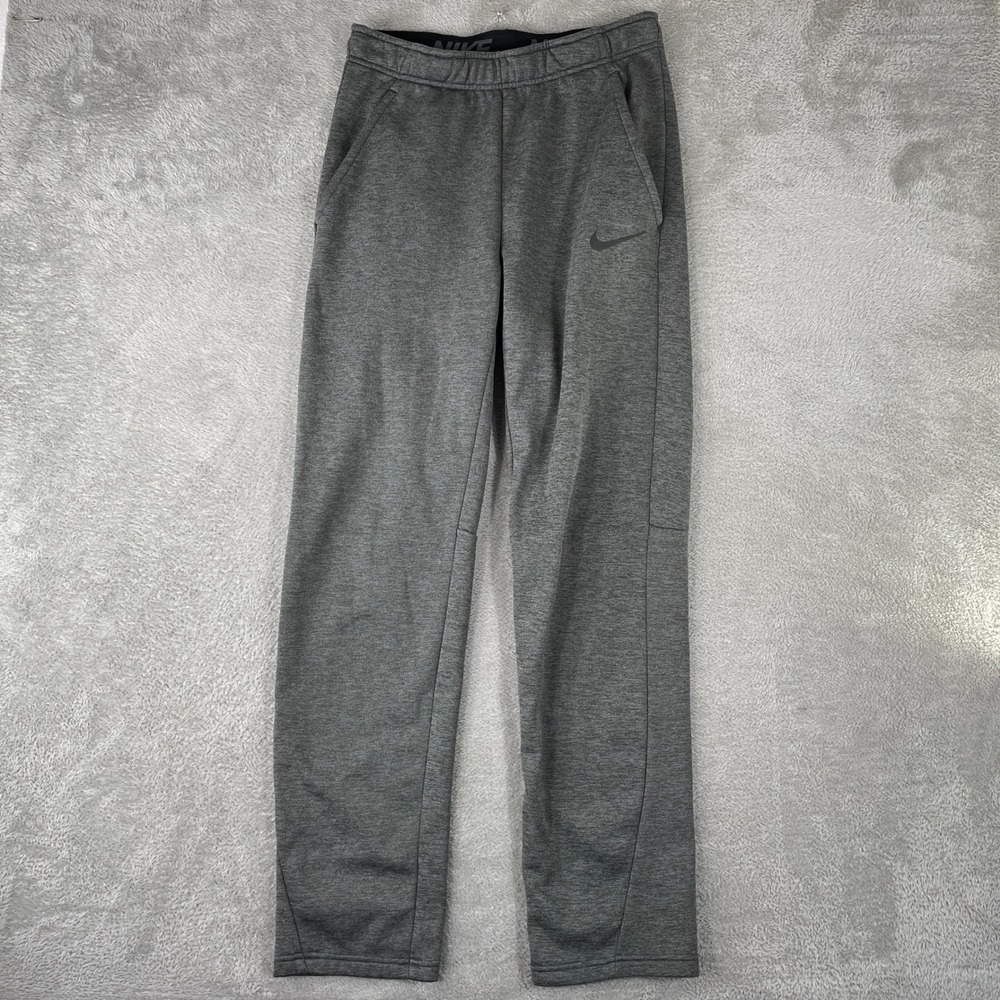 Nike‎ Therma Training Pants Mens Small Grey Dri Fit Fleece Joggers Sweatpants